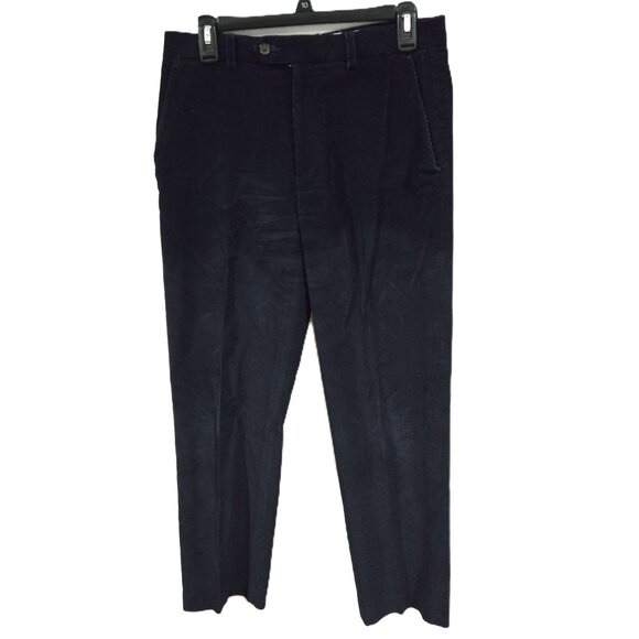 Ralph Lauren Size 30/30 Mens Blue Black Corduroy Pleated Pants - Picture 1 of 5